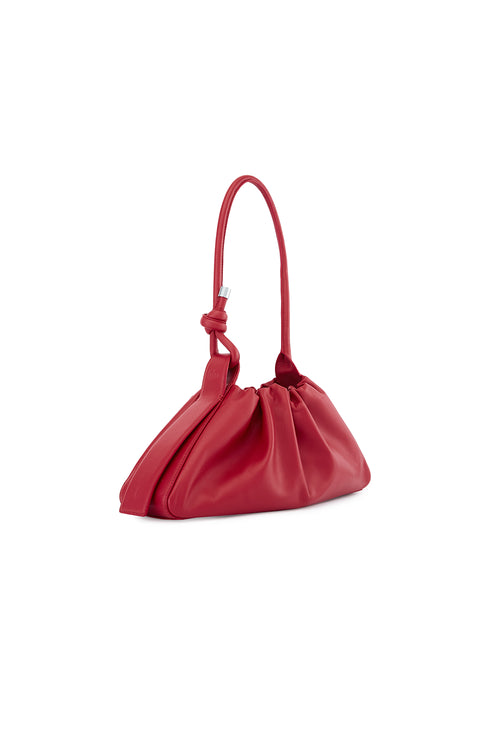 Tina Nappa Ruched Mulberry Baguette Bag