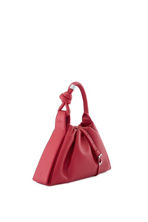 Tina Nappa Ruched Mulberry Mini Baguette Bag