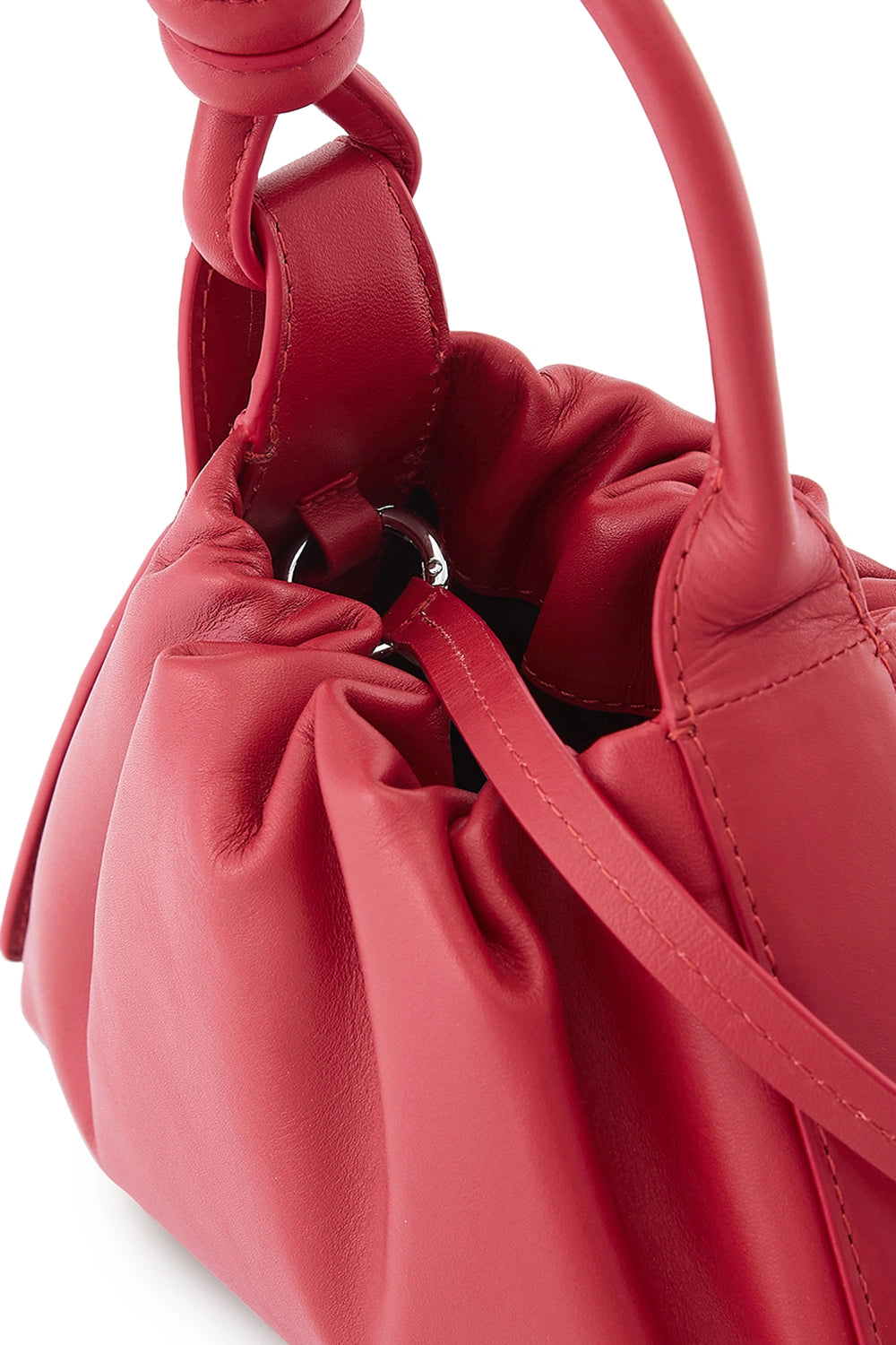Tina Nappa Ruched Mulberry Baguette Bag