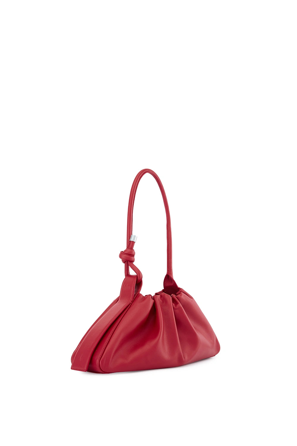 Tina Nappa Ruched Mulberry Baguette Bag