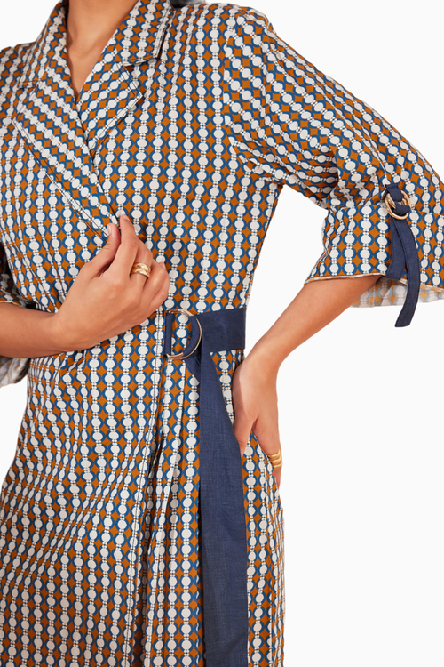 Summer Circle Printed Jacket Dress
