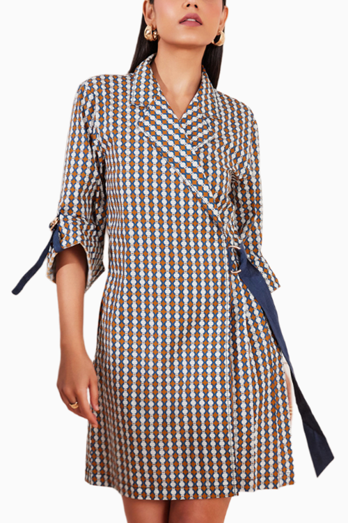 Summer Circle Printed Jacket Dress
