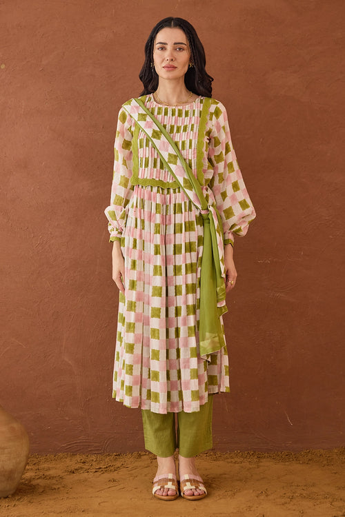 Rosewood Plaid Kurta Set