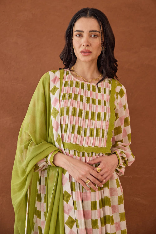 Rosewood Plaid Kurta Set