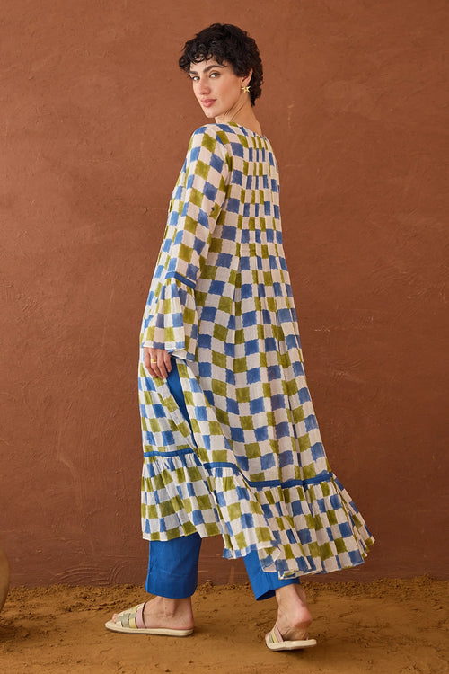 Cloudburst Plaid Kurta Set