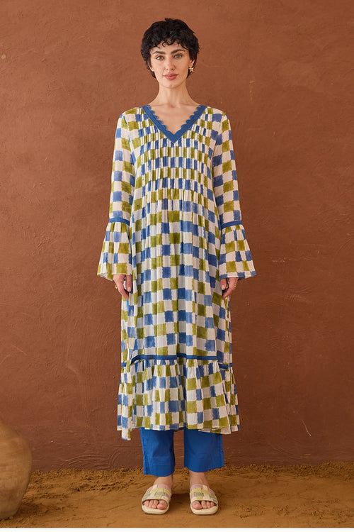 Cloudburst Plaid Kurta Set