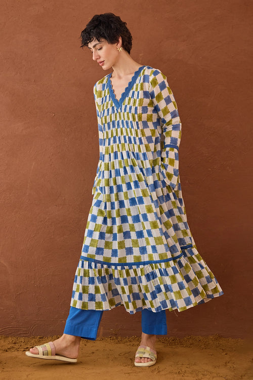 Cloudburst Plaid Kurta Set