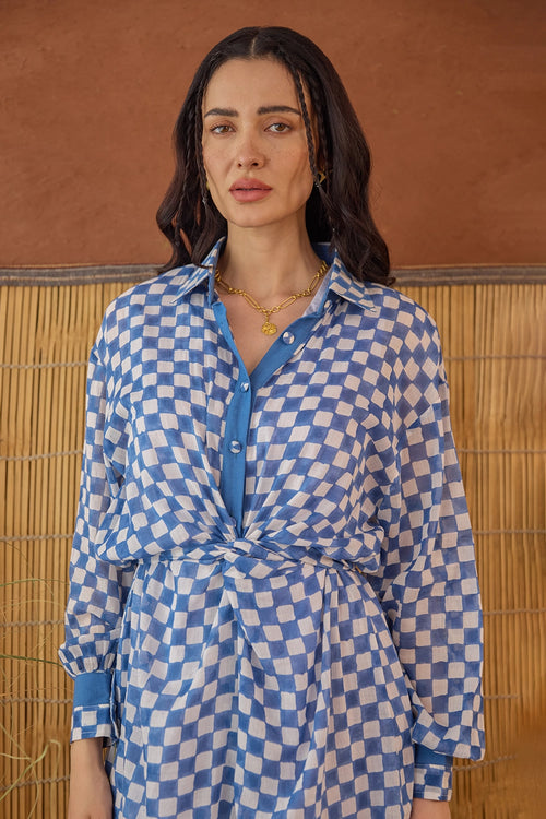 Indigo Breeze Shirt Dress