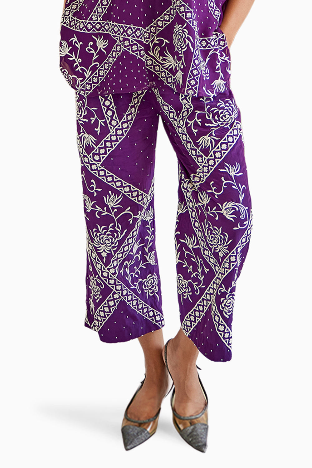 Purple Parsi Gaara Shirt and Grid Pants