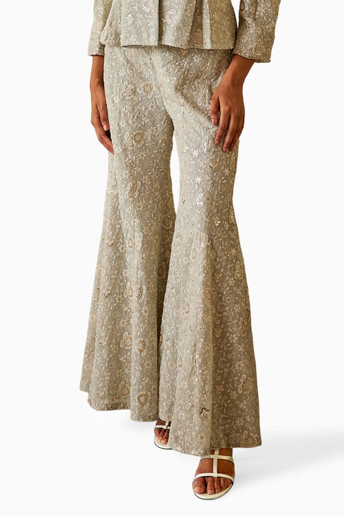 Chikankari Jacket with Bootcut Pants