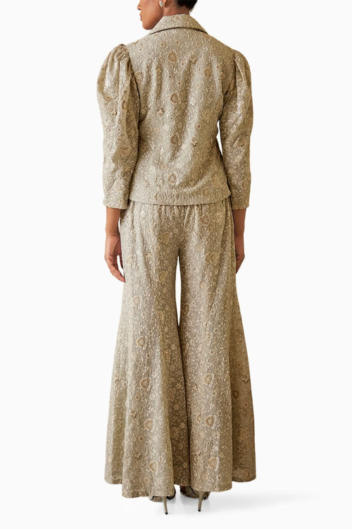 Chikankari Jacket with Bootcut Pants