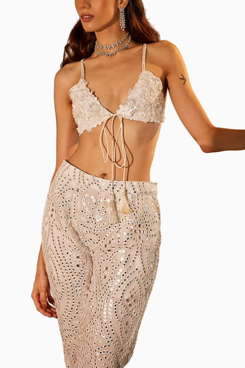 Silver Mirror and Jaaliwork Asym Coord Set