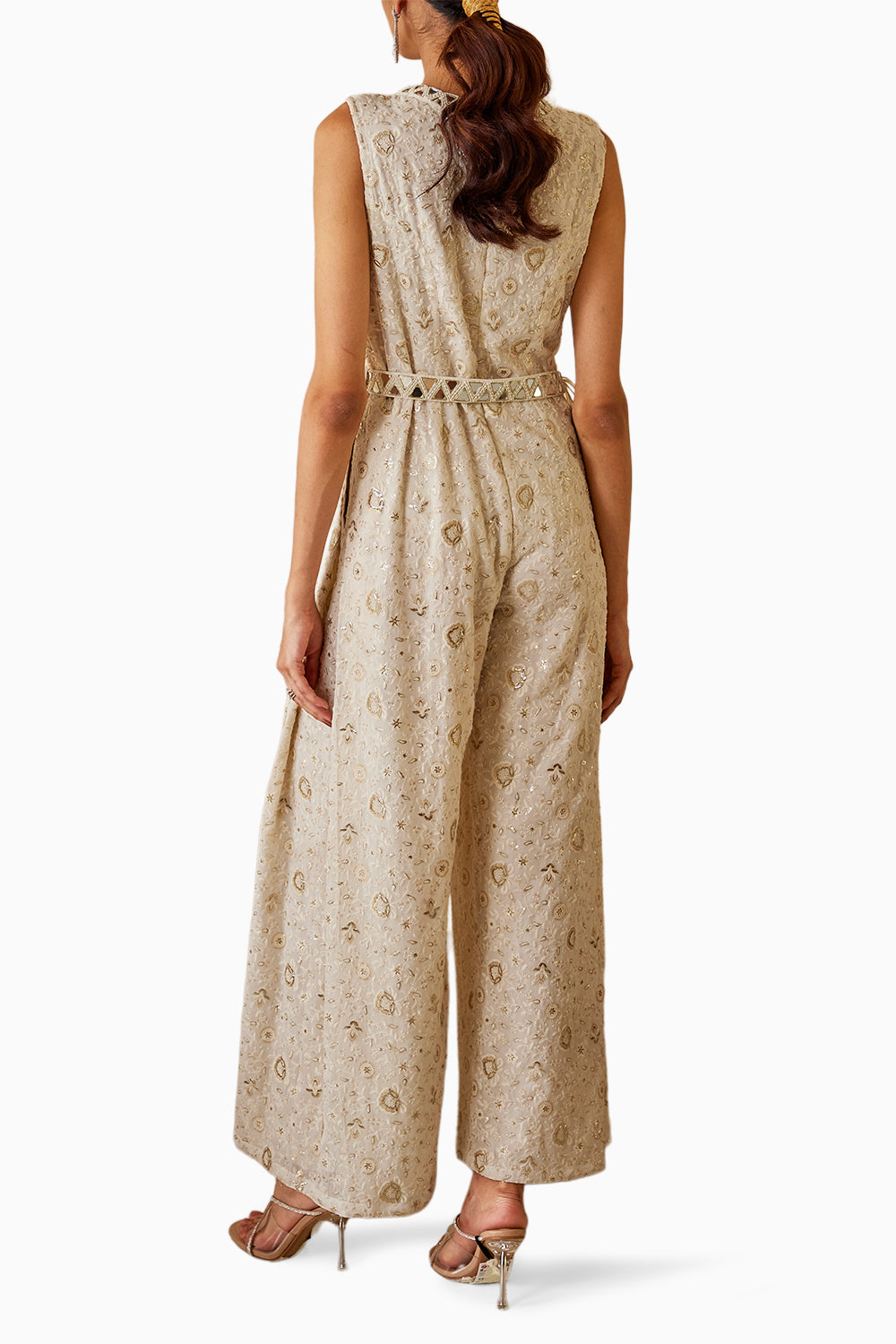 White Chikankari Jump Suit