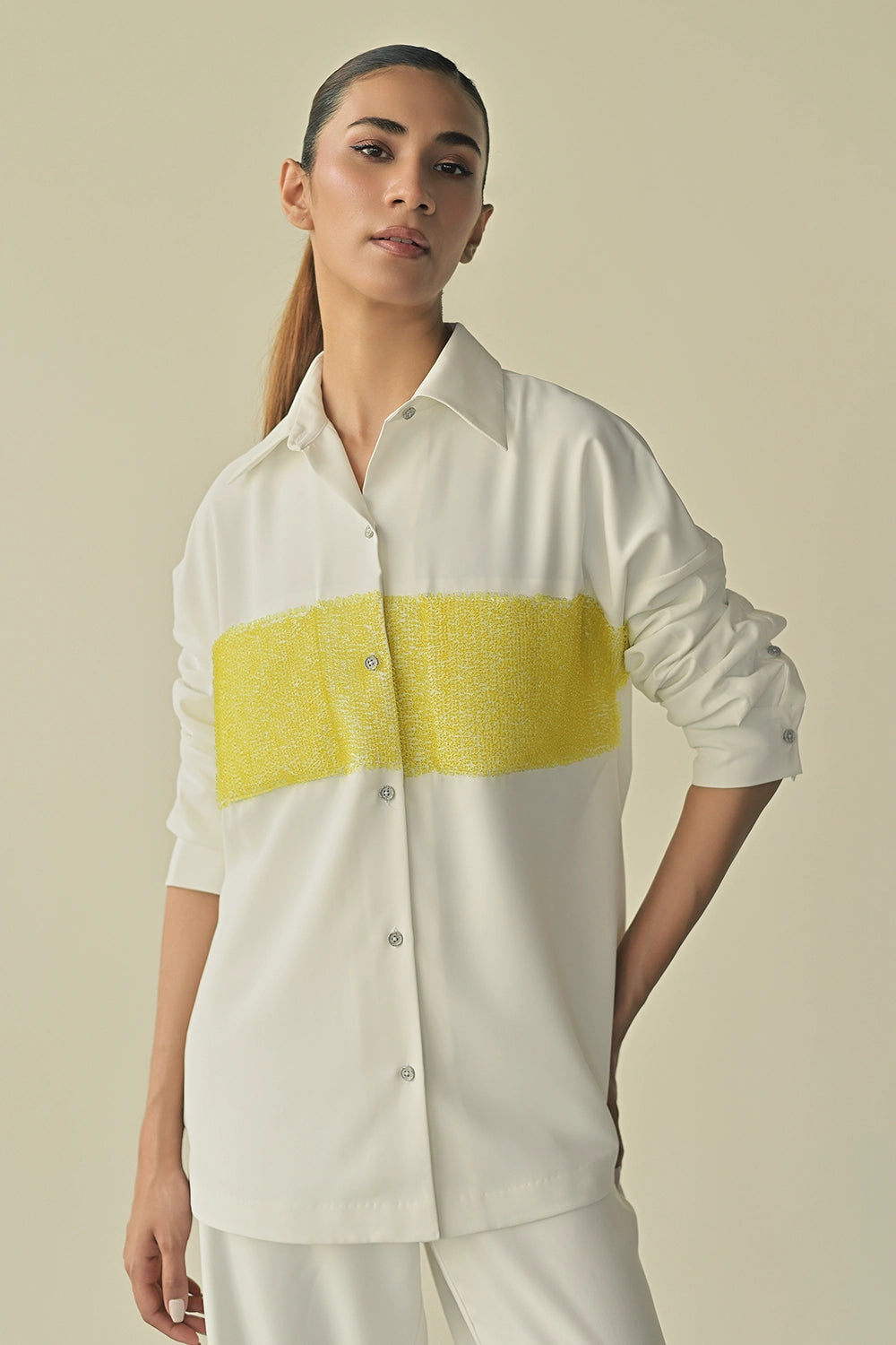 Patch Pocket Shirt with Side Textured Trouser
