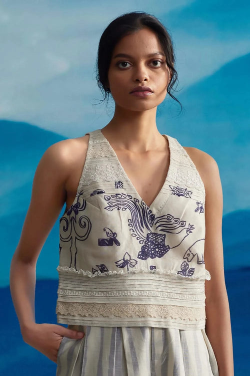 Salvia V-Neck Top