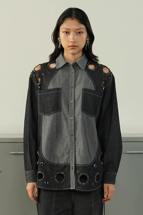 Eyelet Embellished Shirt