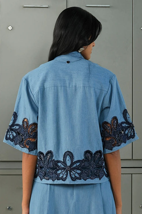 Tencel Applique Embellished Top