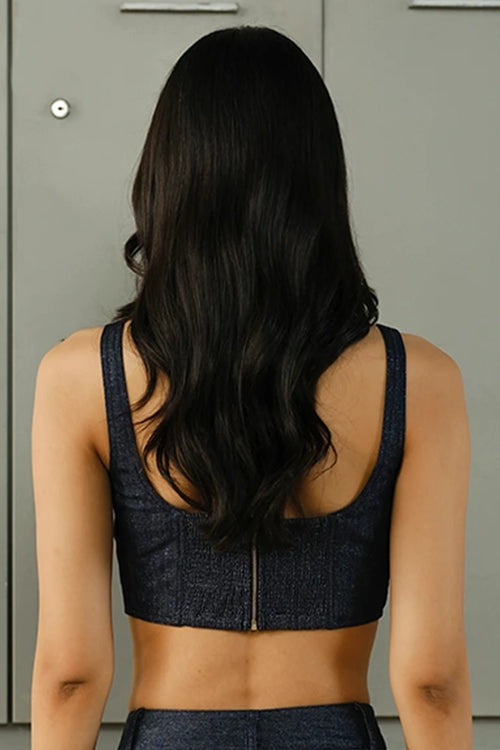 Lurex Denim Bralette