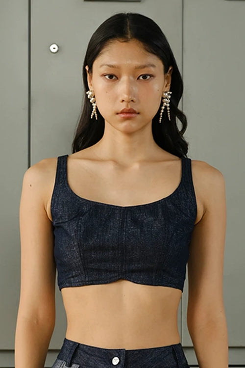Lurex Denim Bralette