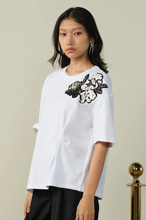 Floral Embellished T-Shirt