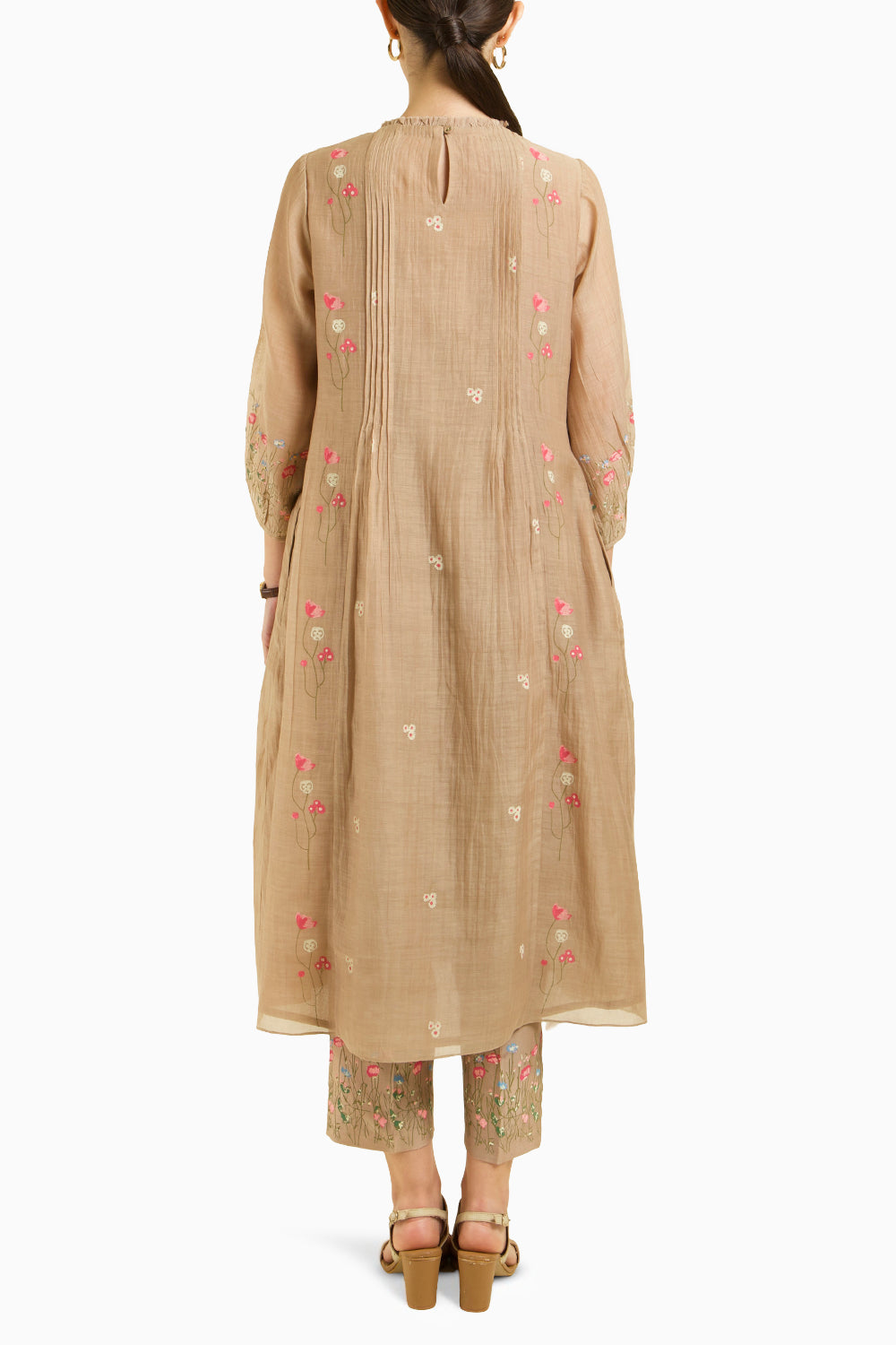 Pleated Tunic with Straight Printed Pant