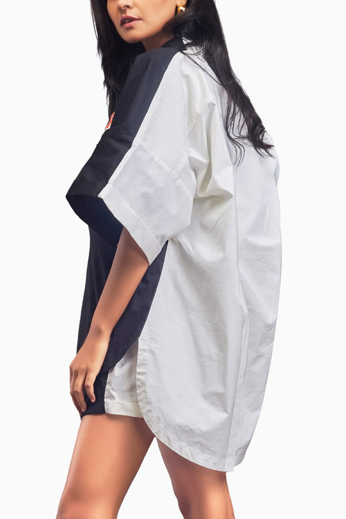 Black Oversized Co-ord Set With Patchwork Detailing