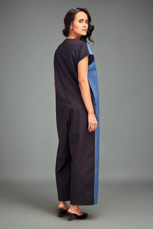 Blue Two Tone Jumpsuit