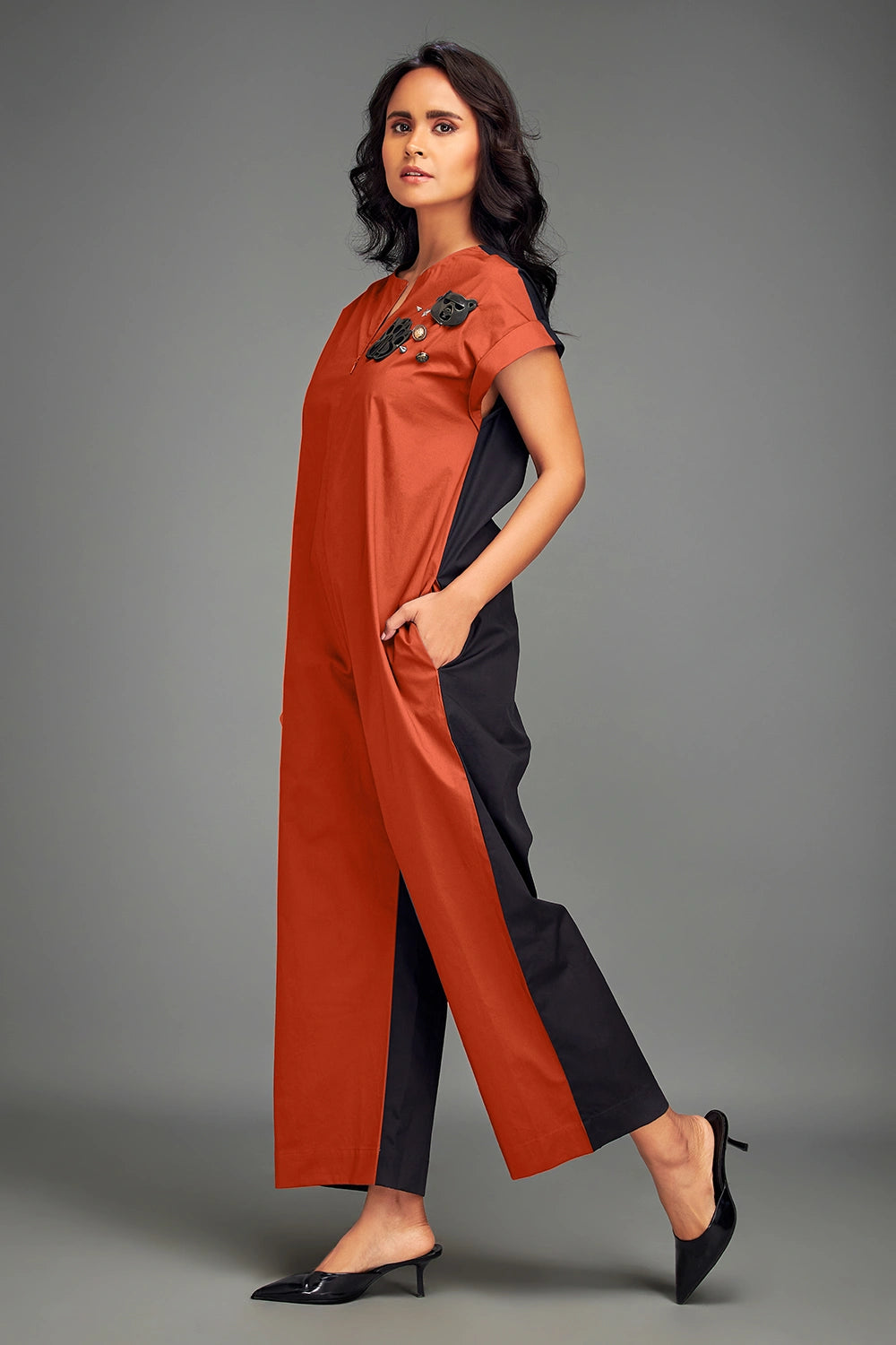 Rust Two Tone Jumpsuit