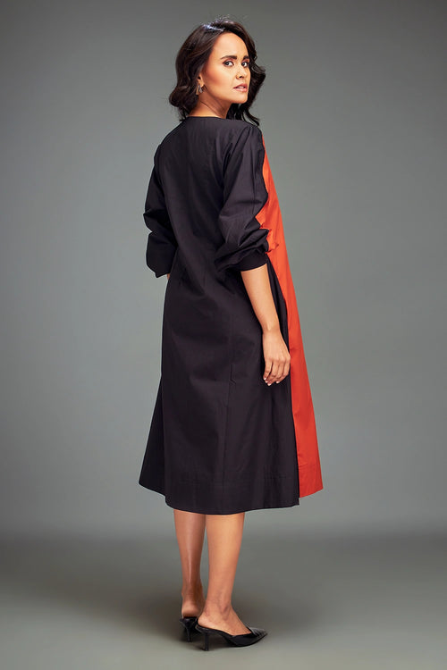 Rust Two Tone Dress
