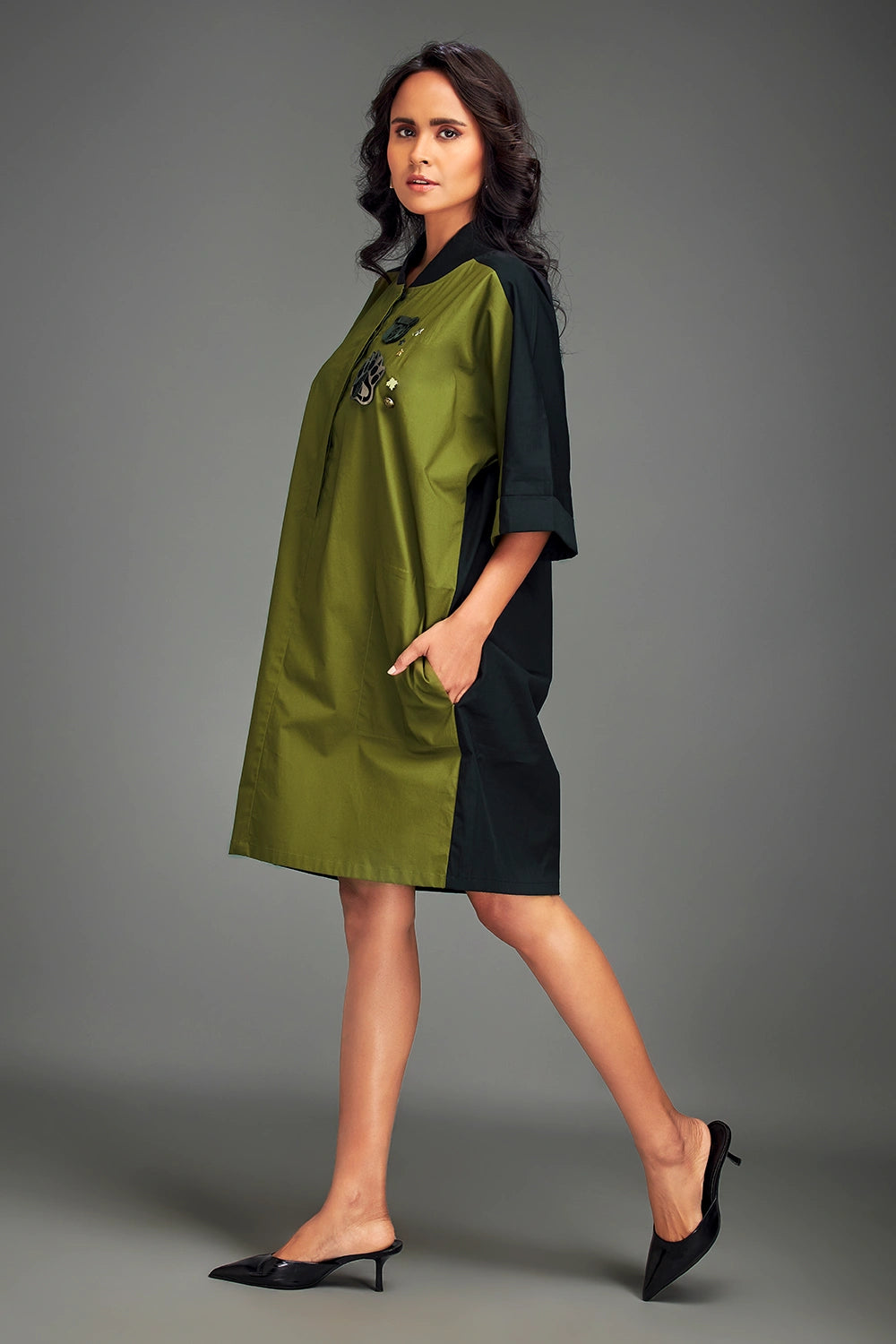 Green Two Tone Dress