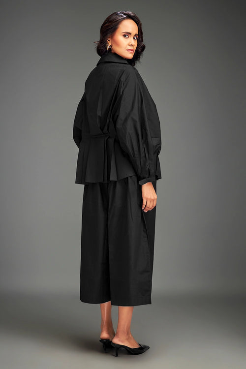Black Button-Down Co-ord Set