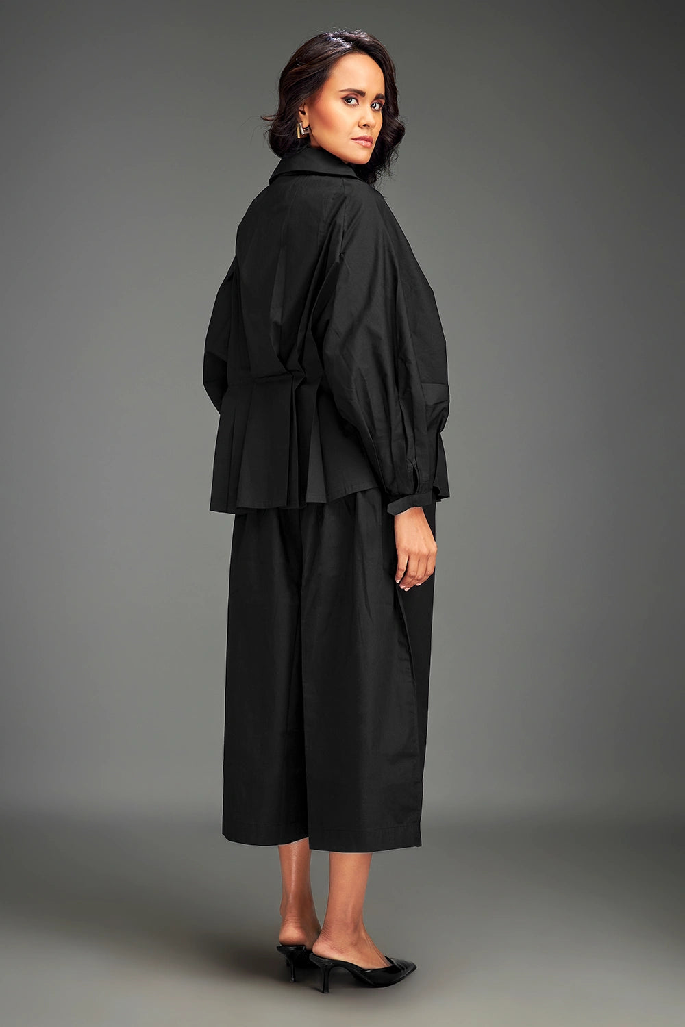 Black Button-Down Co-ord Set