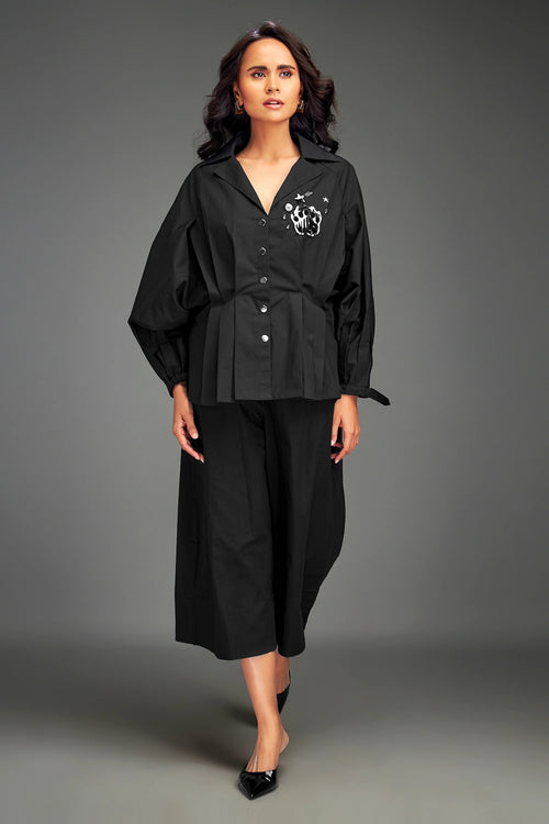 Black Button-Down Co-ord Set