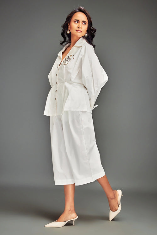 White Button-Down Co-ord Set