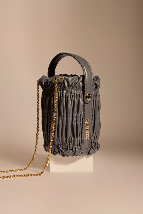 Grey Drift Bucket Bag