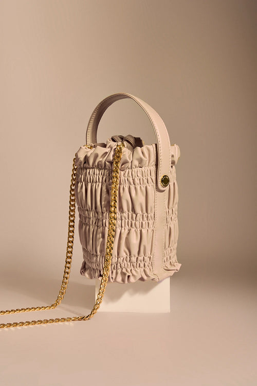 Grey Drift Bucket Bag