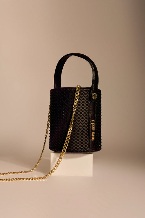 Black Intermesh Bucket Bag