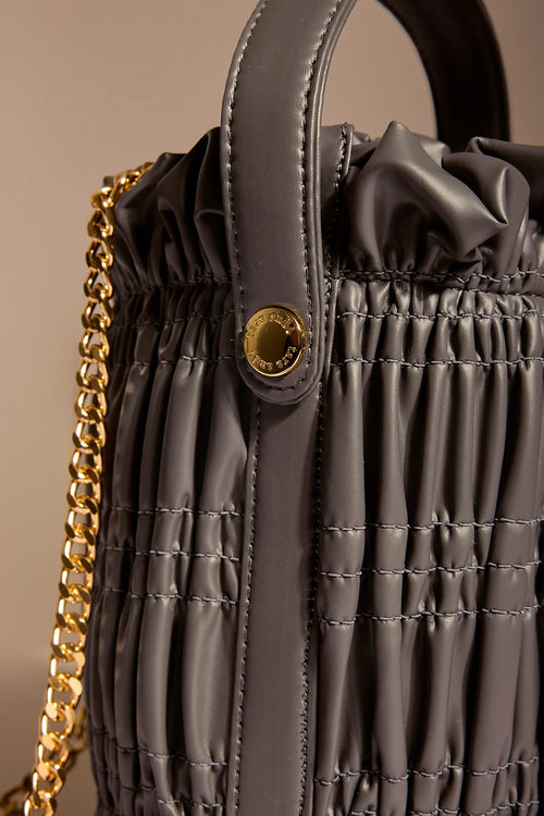 Grey Drift Bucket Bag