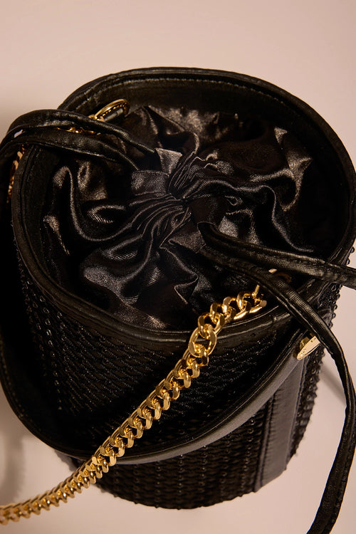 Black Intermesh Bucket Bag
