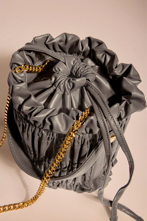 Grey Drift Bucket Bag