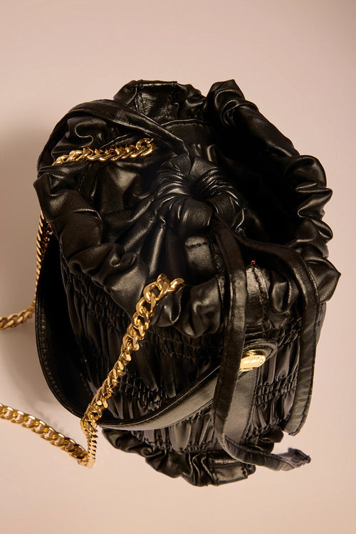 Black Drift Bucket Bag