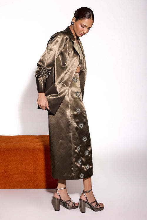 Dusky Olive Open Jacket