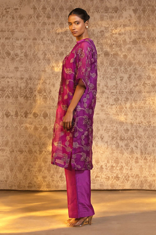 Purple Halter Kurta Set