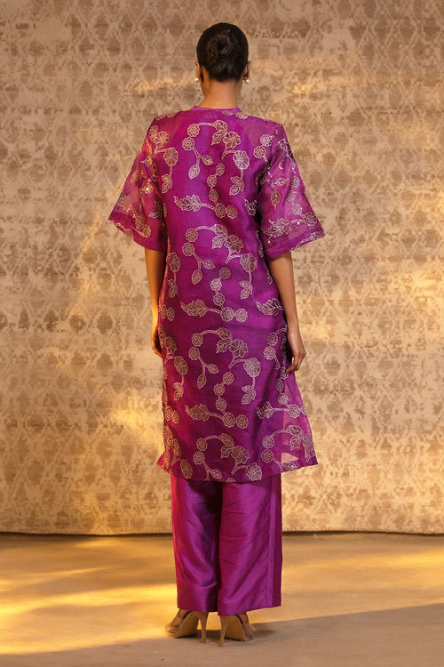 Purple Halter Kurta Set