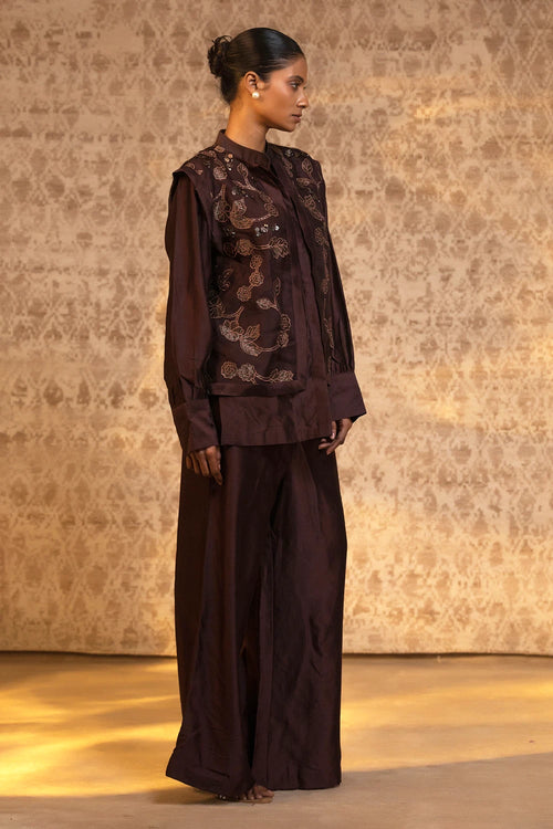 Brown Jacket Set