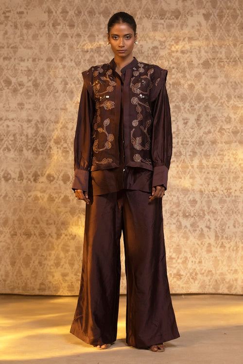 Brown Jacket Set