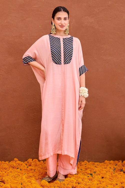 Peach Dhara Kaftan Set