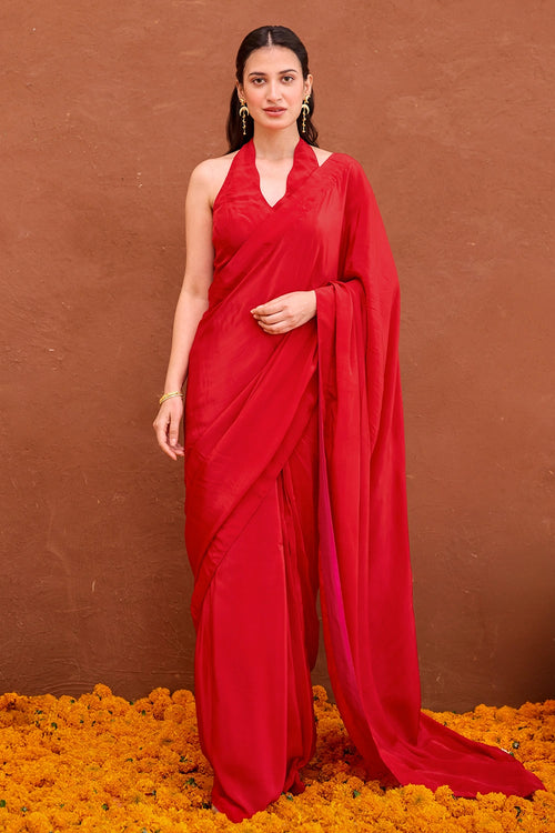 Red Aarza Saree
