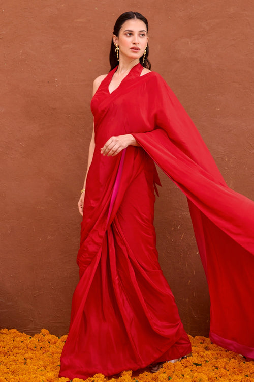 Red Aarza Saree