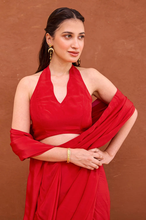Red Aarza Saree